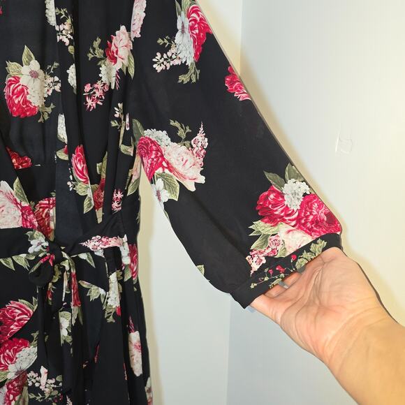 Torrid Floral Kimono Womens Size 2 2X 3/4 Sleeve Semi Sheer Fairycore - Picture 6 of 11